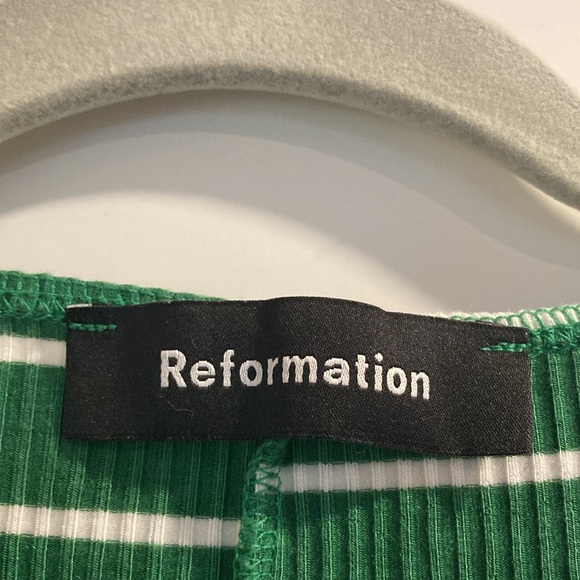 Reformation Striped Wrap Dress - Picture 2 of 7